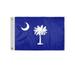 AGAS South Carolina State Boat Flag 12x18 Inch - Double Sided Reverse Print On Back 200D Nylon - Brass Grommets Fade Proof Vivid Colors - State of South Carolina Nautical Flag for Boat or Car