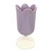 Gongxipen Plastic Storage Box Cosmetic Brush Pen Holder Desktop Sundries Organizer Petal Shaped Makeup Organizer for Home Office Dorms (Purple)