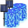 JMEXSUSS 2 Pack 200 LED Blue Solar Lights Outdoor Waterproof 66ft Blue Solar Fairy Lights with 8 Modes Copper Wire Solar String Lights for Patio Garden Pool Camping Party Decorations