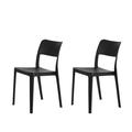 Lagoon Furniture La Vie Resin Stackable All Weather Armless Chair Set of 2 Black