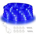 Areful Blue LED Lights 16ft Rope Lights Connectable and Flexible Blue Strip Lighting High Brightness 3528 LEDs with Clear PVC Jacket Waterproof Weatherproof for Indoor Outdoor Use