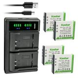 Kastar 4-Pack FNP-50 Battery and LTD2 USB Charger Replacement for Fujifilm FinePix F850EXR FinePix F900EXR FinePix REAL 3D W3 FinePix X10 FinePix X20 FinePix XP100 FinePix XP110 FinePix XP150