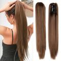 Synthetic Long Straight Ponytail Hair Extensions 22 Inch Claw Jaw Clip In Hair Extensions For Women Synthetic Fiber Hairpieces