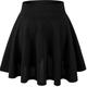 Kpop Solid High Waist Skater Skirts, Casual Pleated Comfy Mini Skirts For Spring & Summer, Women's Clothing