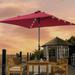 ACEGOSES LED Outdoor Patio 6.5x6.5ft Deck Solar Light Market Umbrella Outside Table Umbrellas With Polyester canopy Red