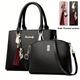 2pcs Pu Leather Bag Set, Tassel Decor Handbag & Crossbody Bag, Women's Office & Work Purse