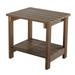 Key West Weather Resistant Outdoor Indoor Plastic Wood End Table Patio Rectangular Side table Small table for Deck Backyards Lawns Poolside and Beaches Brown