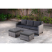 Vcatnet 3 Pieces Outdoor Patio Furniture Wicker Sectional Sofa Conversation Set with Cusions for Garden Poolside