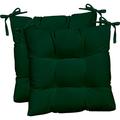 RSH DÃ©cor Indoor Outdoor Set of 2 Tufted Dining Chair Seat Cushions 19 x 19 x 3 Choose Color (Hunter Green)