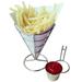 Deagia Kitchen Storage Clearance Chip Stand Holder French Fry Fries Bowl Black Metal Wire Kitchen Metal Fry Stand Home Tools