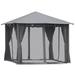 10 x 10 Patio Gazebo Outdoor Gazebo Canopy Shelter with Netting & Curtains Vented Roof for Garden Lawn Backyard and Deck Black