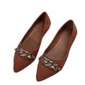 Ladies Spring And Summer New Low Top Suede Flat Casual Plus Size Slip-on Shoes