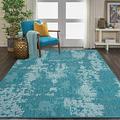 LLBIULife Distressed Modern Outdoor/Indoor Area Rug 5 3 x 7 6 \u2013 Abstract Transitional Traditional Collection - Easy Clean Pet Friendly High Traffic Carpet -