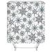 EUBUY Christmas Snowflake Fabric Shower Curtain Waterproof Polyester Curtain with Hooks for Bathroom Hotel White 65 x70.86