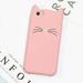 3D Cartoon Smile Black Cat Ear Beard Soft Silicone Case For iPhone SE 11 12 13 14 Pro Max Plus Rubber Cover Phone Case