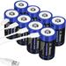 wowpower Rechargeable Lithium D Batteries with 4 in 1 USB-C Chrging Cable 8 Pack D Batteries LR20 1.5v D Size Cell Batteries 7500mWh for Floodlight & Toys(8 Pack)