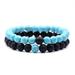 JilgTeok Bracelets for Women Clearance 2Pcs Men Women 8mm Chakra Beads Elastic Natural Stone Agate Bracelet Mothers Day Gifts