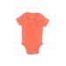 Carter's Short Sleeve Onesie: Orange Print Bottoms - Size 6 Month