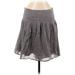 J.Crew Casual A-Line Skirt Knee Length: Gray Print Bottoms - Women's Size 6