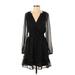 Old Navy Casual Dress - A-Line V Neck Long sleeves: Black Dresses - Women's Size X-Small
