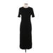 Sweaty Betty Casual Dress - Midi Crew Neck Short sleeves: Black Print Dresses - Women's Size 10