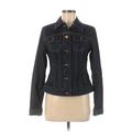 INC International Concepts Denim Jacket: Short Blue Print Jackets & Outerwear - Women's Size Medium