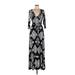 Janette Fashion JOHN 3 V Neck 3/4 sleeves:16 Casual Dress - A-Line V Neck 3/4 sleeves: Black Dresses - Women's Size Large