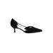 Stuart Weitzman Heels: Slip-on Kitten Heel Cocktail Party Black Print Shoes - Women's Size 9 1/2 - Pointed Toe