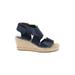Eileen Fisher Wedges: Blue Solid Shoes - Women's Size 7 - Open Toe