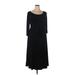 Perceptions Casual Dress - A-Line: Black Solid Dresses - Women's Size 18