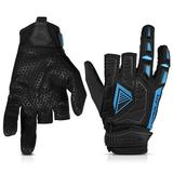 Glove Station Hyper-Fit Paintball Gloves - 2 Fingerless Design Paintball Gear for Men with Outstanding Grip - Blue XL Size