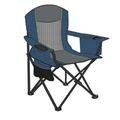HEQUSIGNS Oversized Folding Camping Chair Heavy Duty Lawn Chair with Cooler Bag Cup Holder Storage Pocket Collapsible Padded Outdoor Camping Chair Supports 400LBS(Blue)