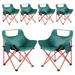 6 Pack Portable Camping Chairs Compact Backpacking Chairs Folding Camp Chairs for Adults Ultralight Camping Chair with 6 Carry Bag for Hiking Beach Fishing Orange and Green