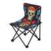 Skulls and Roses Flowers Portable Camping Chair Outdoor Folding Beach Chair Fishing Chair Lawn Chair with Carry Bag Support to 220LBS