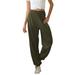 Women s Stretch Pants Active Baggy Workout Sweatpants Joggers Classic Elastic Waisted Lightweight Business Long Trousers Wide-Leg Dress Casual Golf Slacks with Pockets