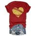 JURANMO Going Out Tops Womens Baseball Shirt Short Sleeve Baseball Graphic Tees Loose Comfy Crewneck Top Today s Deals Red L