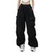 Women s Stretch Pants Baggy Cargo Street Hip Hop Joggers Sweatpants Drawstring Loose Classic Elastic Waisted Lightweight Business Long Trousers Wide-Leg Dress Casual Golf Slacks with Pockets