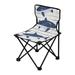 Cartoon Shark on Strips Portable Camping Chair Outdoor Folding Beach Chair Fishing Chair Lawn Chair with Carry Bag Support to 220LBS