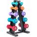 Fitness Alley Neoprene Workout Dumbbells - Non Slip Anti Roll Exercise & Fitness Dumbbells Combo with Rack(3lb 5lb 8lb 10lb 12lb Dumbbells+5 Tier Rack)