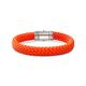 John Hardy Men's Sterling Silver Chain Classic Orange Rubber Woven Bracelet