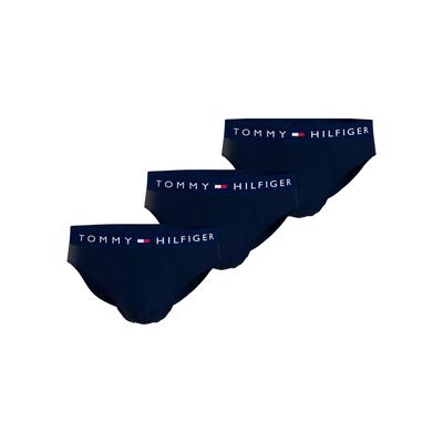 Slip "TH-3P BRIEF", Herren, Gr. S (48), blau (3xdesert sky), Obermaterial: 95% Baumwolle, 5% Elasthan, TOMMY HILFIGER UNDERWEAR, unifarben, kontrastfarbene Details, körpernah, Unterhosen, mit Tommy Hilfiger Logoschriftzug Image