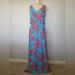 Lilly Pulitzer Dresses | Lily Pulitzer Mills Rhode Island Reef Pink & Aqua Cotton Maxi Dress Sz L | Color: Blue/Pink | Size: L