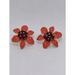 Kate Spade New York Jewelry | Kate Spade New York Lovely Lilies Studs Earrings Coral Red Pierced | Color: Gold/Red | Size: Os