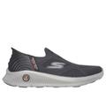 Skechers Men's Slip-ins: GO WALK Anywhere - The Tourist Slip-On Shoes|Size 11.0|Charcoal|Textile/Synthetic|Vegan|Machine Washable|Arch Fit|Hyper Burst