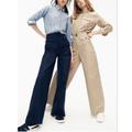 J. Crew Pants & Jumpsuits | J.Crew Officer Patch Pocket Twill Wide Leg Pants | Color: Blue | Size: 10