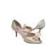 Kate Spade New York Shoes | Kate Spade New York Sela Ivory Gold Bow Tie Glitter D'orsay Peep Toe Heels 9.5 | Color: Gold/White | Size: 9.5