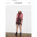 Coach Dresses | Coach Western Style Short Sleeve Plaid And Scarf Dress Size 6 New With Tag | Color: Red | Size: 6