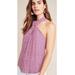Anthropologie Tops | Anthropologie Maeve Mica Sleeveless Pink Halter Top Nwt | Color: Pink/White | Size: 12