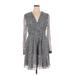 Derek Lam Cocktail Dress - Wrap: Gray Marled Dresses - Women's Size 14