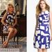 Kate Spade Dresses | Kate Spade Amanda Graphic Print Silk Dress 10 | Color: Blue/White | Size: 10